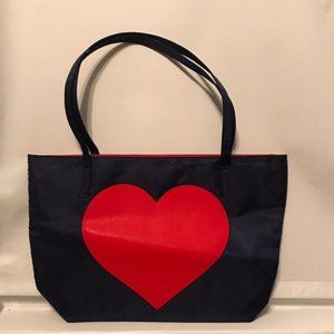 Red Heart on Navy Tote Bag